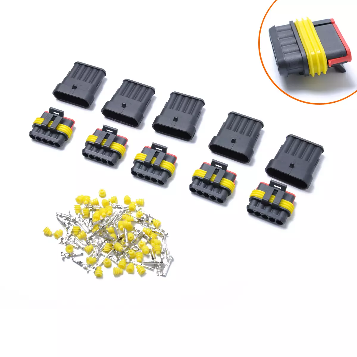 10 sets-five-hole 1.5 vehicle waterproof male-proof public mother plug-in terminal connector car connecting machine connecting plug-in