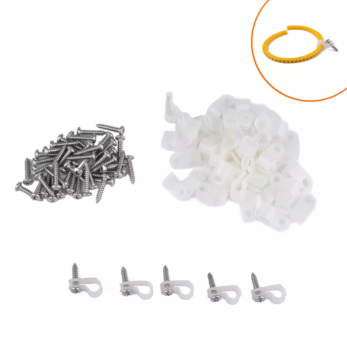 border -5/16R plastic beam clip/50 screw/ screw head/1-5 number number