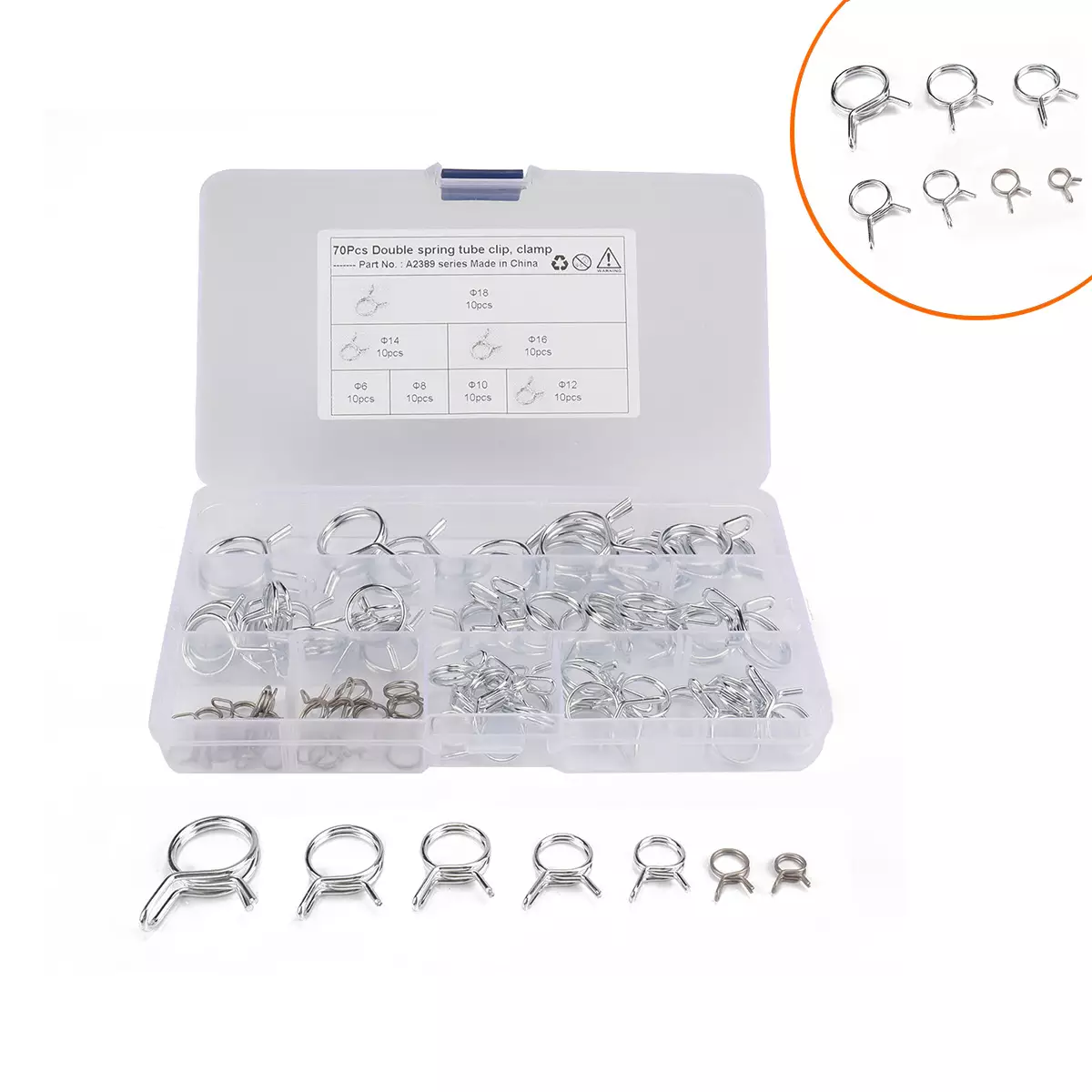 border 70 φ6-φ18 box/dual-line spring fuel pipe clip/dual-line card hoop/water pipe hose card hoop/