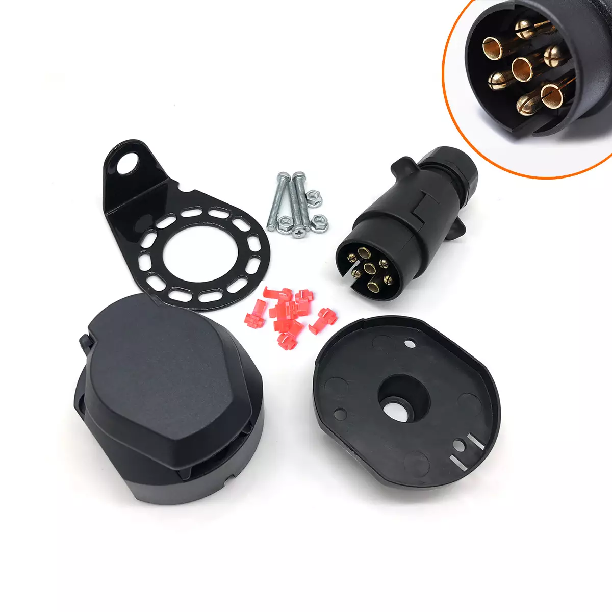 border best -selling 7 -core trailer socket kit (socket, plug, bracket, pad, free wire clip)