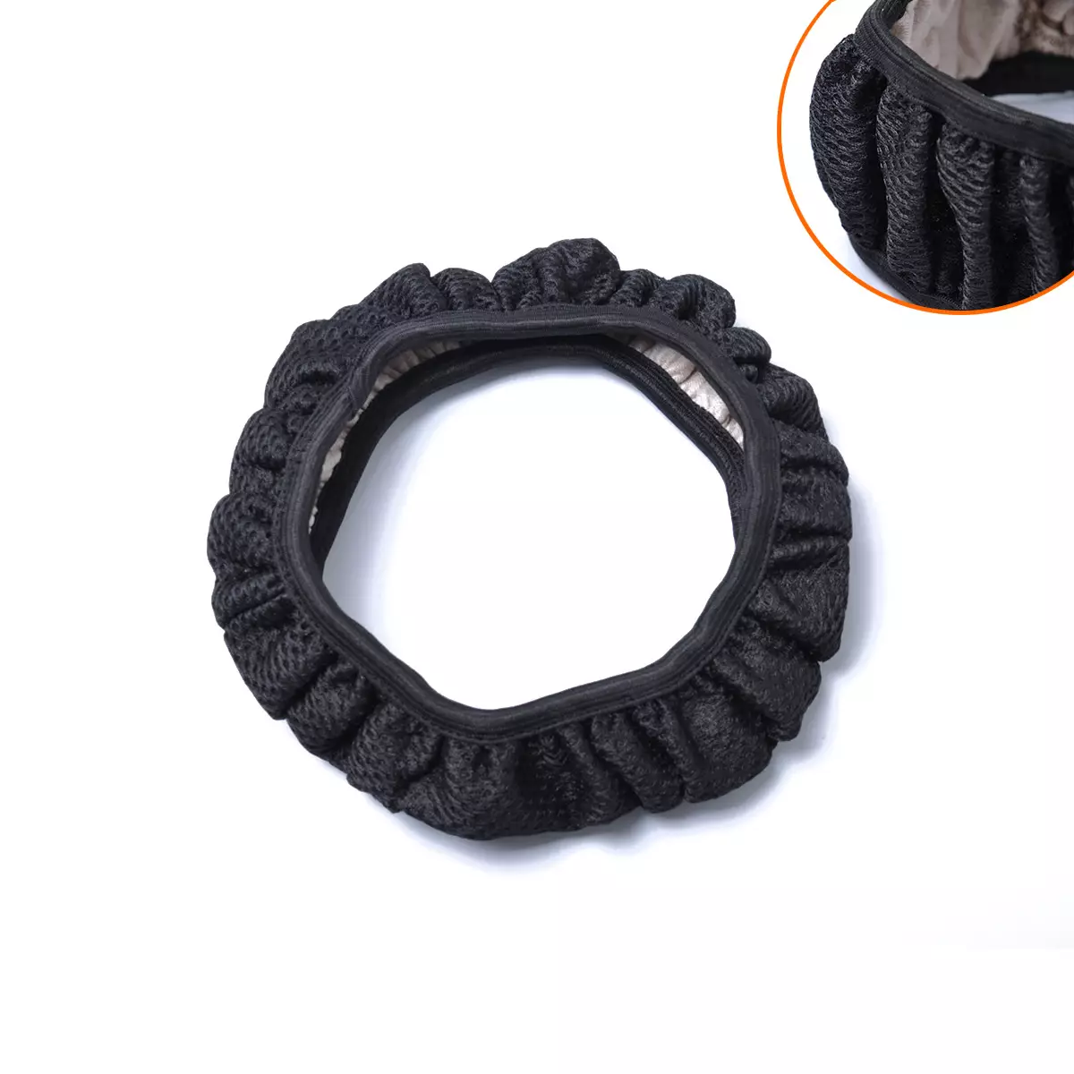 border e -commerce hot -selling car ice silk steering wheel sleeve -free black 38cm car steering wheel cover