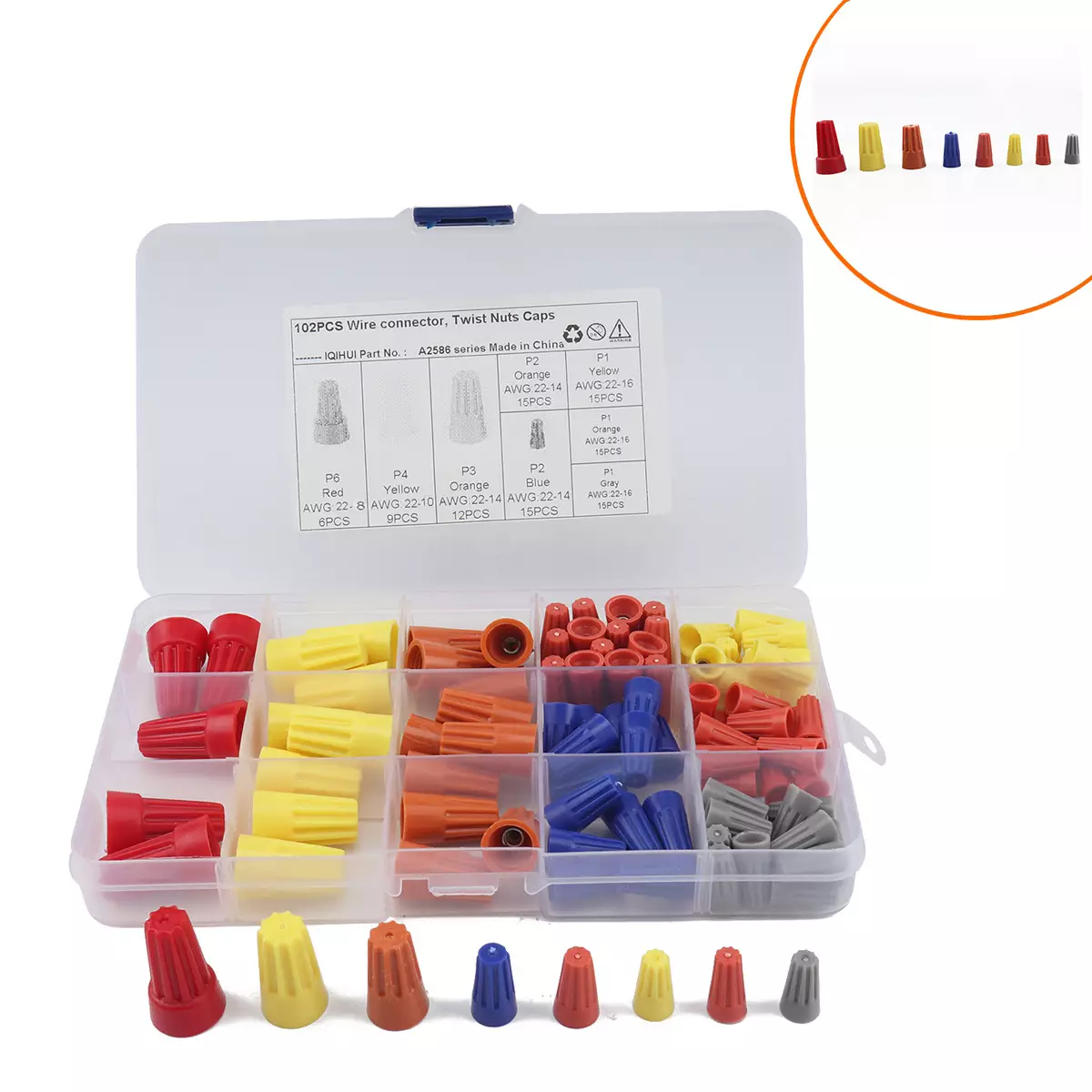 border e-commerce 102PCS-Spiral Pressing Pressing Hat/Quick Wiring terminal/Spiral Pressing Hat Manufacturer