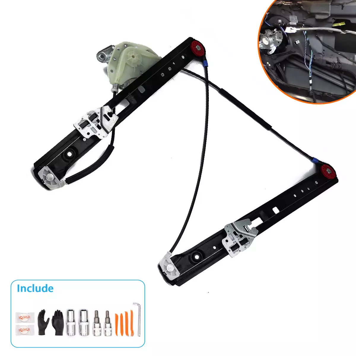 Car front door glass lifter+matching toolkit-for BMW 323i, 323i, OE: 51337020659