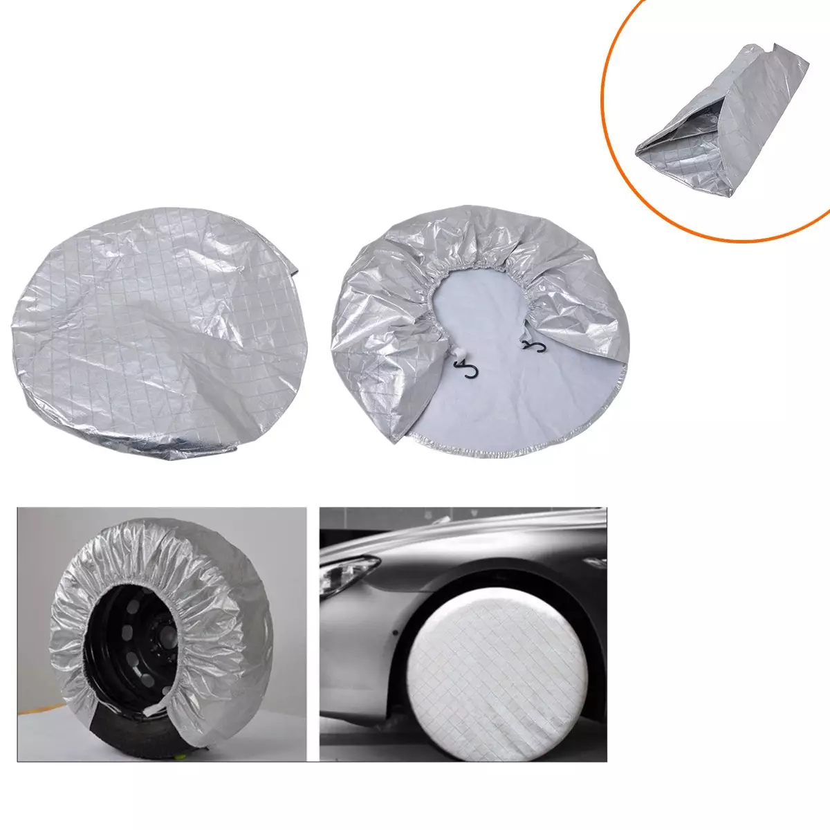 EABY winter car tire tire protective cover tire protective cover silver aluminum film 29 -inch