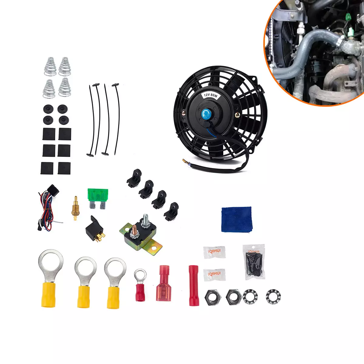 Foreign trade car modified electronic radiator cooling fan 14 -inch 80 power car electronic fan