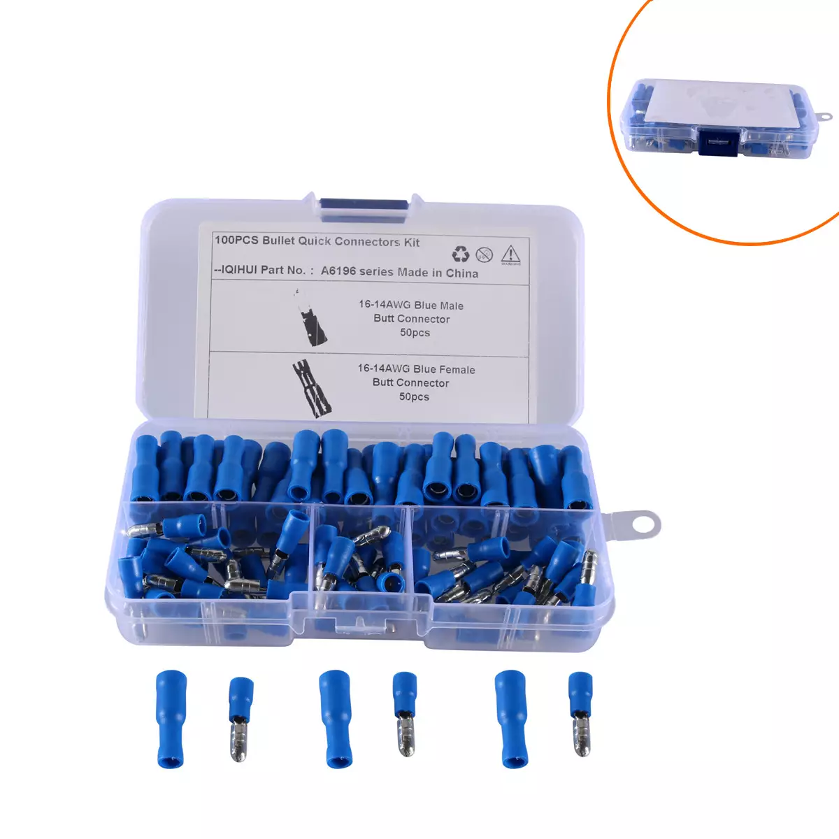 Head docking wire connector male and female insulating terminal end head to a cold -pressed child warhead male and female maternal opponent