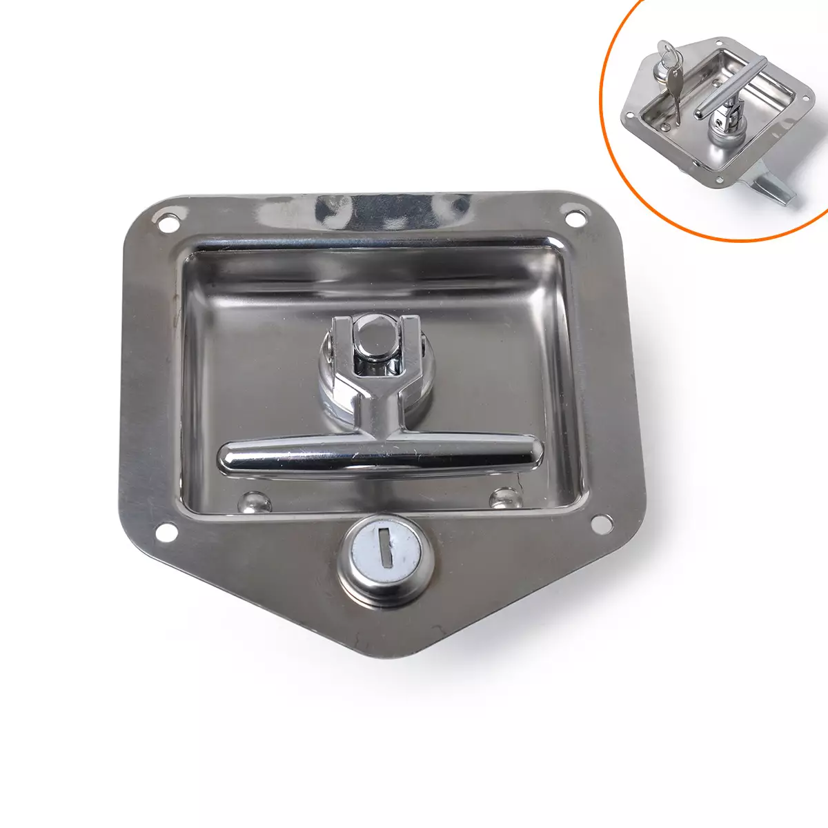 RV camping trailer folding stainless steel T hand handbox lock-anti-rust truck pull hand lock